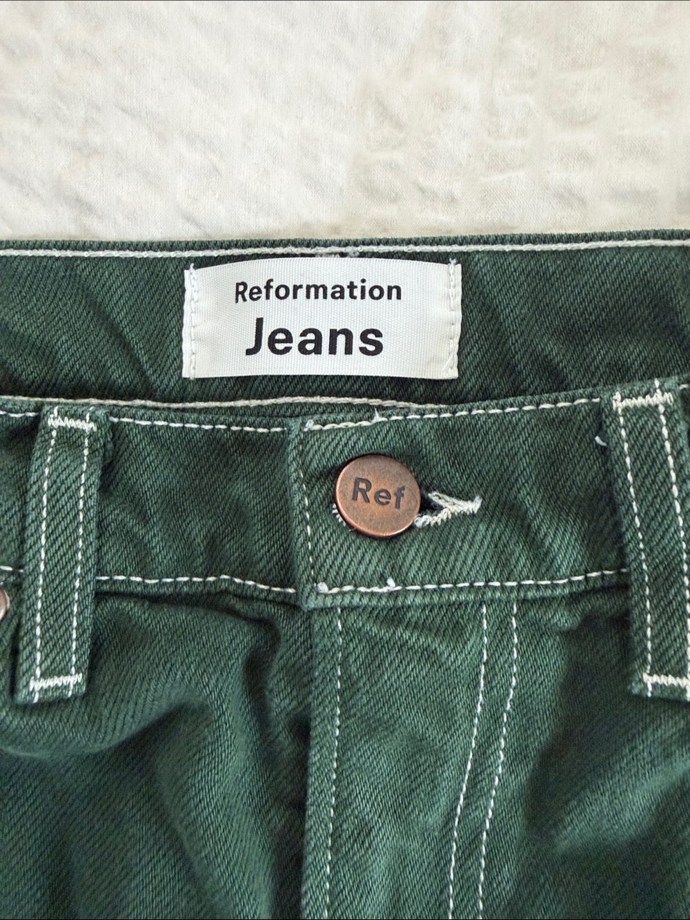 Reformation Cowboy High Rise Straight leg Jeans in Emerald - Picture 5 of 7